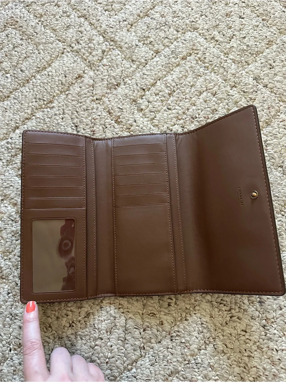 Coach Slim Trifold Wallet in Signature Canvas